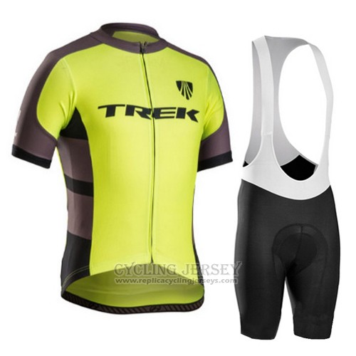 2016 Cycling Jersey Trek Bontrager Black and Yellow Short Sleeve and Bib Short